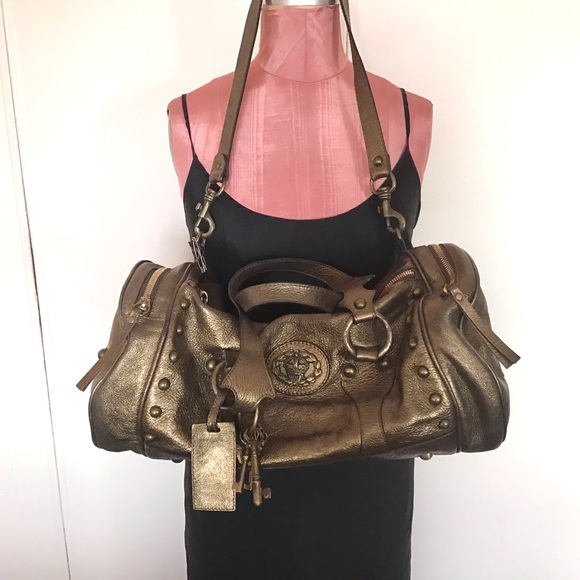 Anna Sui Handbags - Anna Sui Gilded Leather Duffle Travel Bag HUGE